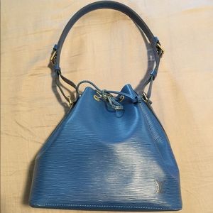 Louis Vuitton Petit Noe Blue Epi Leather Bag